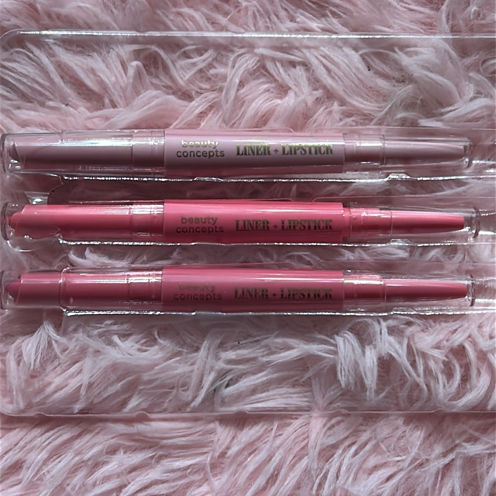 Beauty Concepts Pink Duo Ended Design Lipstick & Liner Giftset NWT